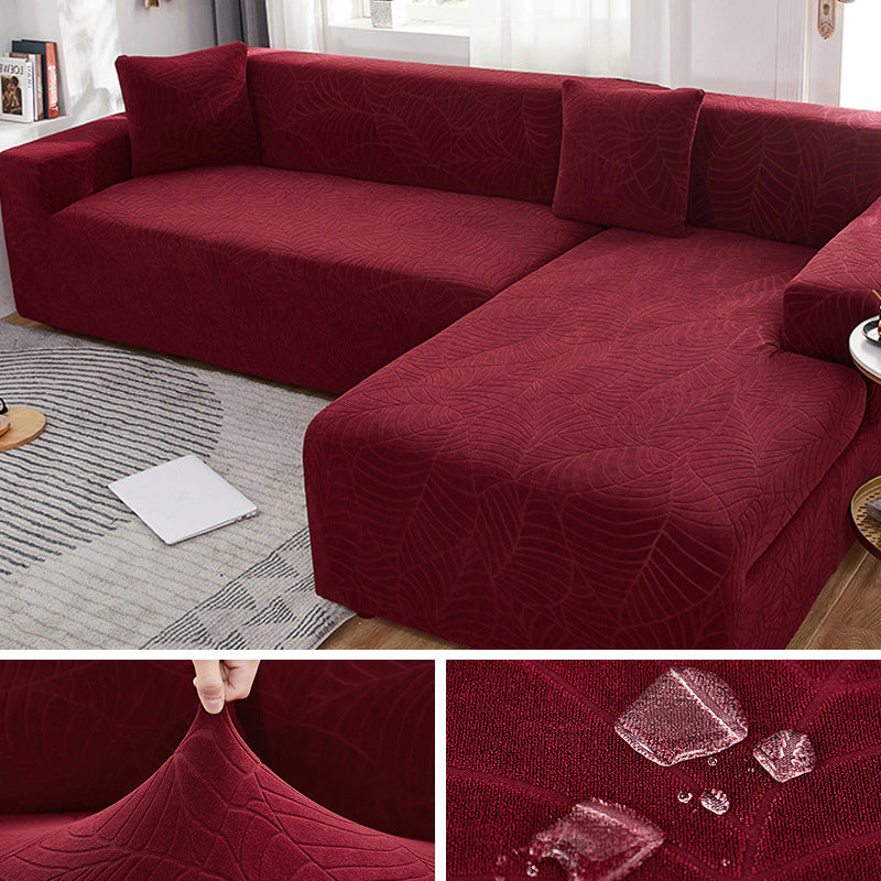 Waterproof Sofa Covers for 1/2/3/4 Seater Jacquard Solid Couches Elastic L Shaped Sofa Cover for Living Room Armchair and Couch