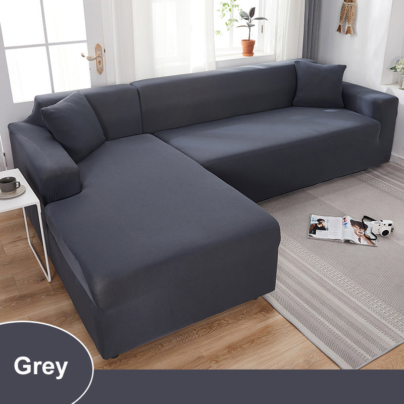 Waterproof Sofa Cover for Living Room - Elastic Solid L Shaped Corner Sofa Cover - Fits 1/2/3/4 Seater Sofa, Couch, Armchair