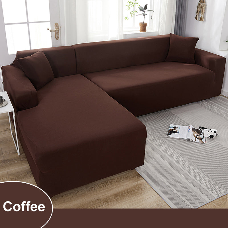 Waterproof Sofa Cover for Living Room - Elastic Solid L Shaped Corner Sofa Cover - Fits 1/2/3/4 Seater Sofa, Couch, Armchair