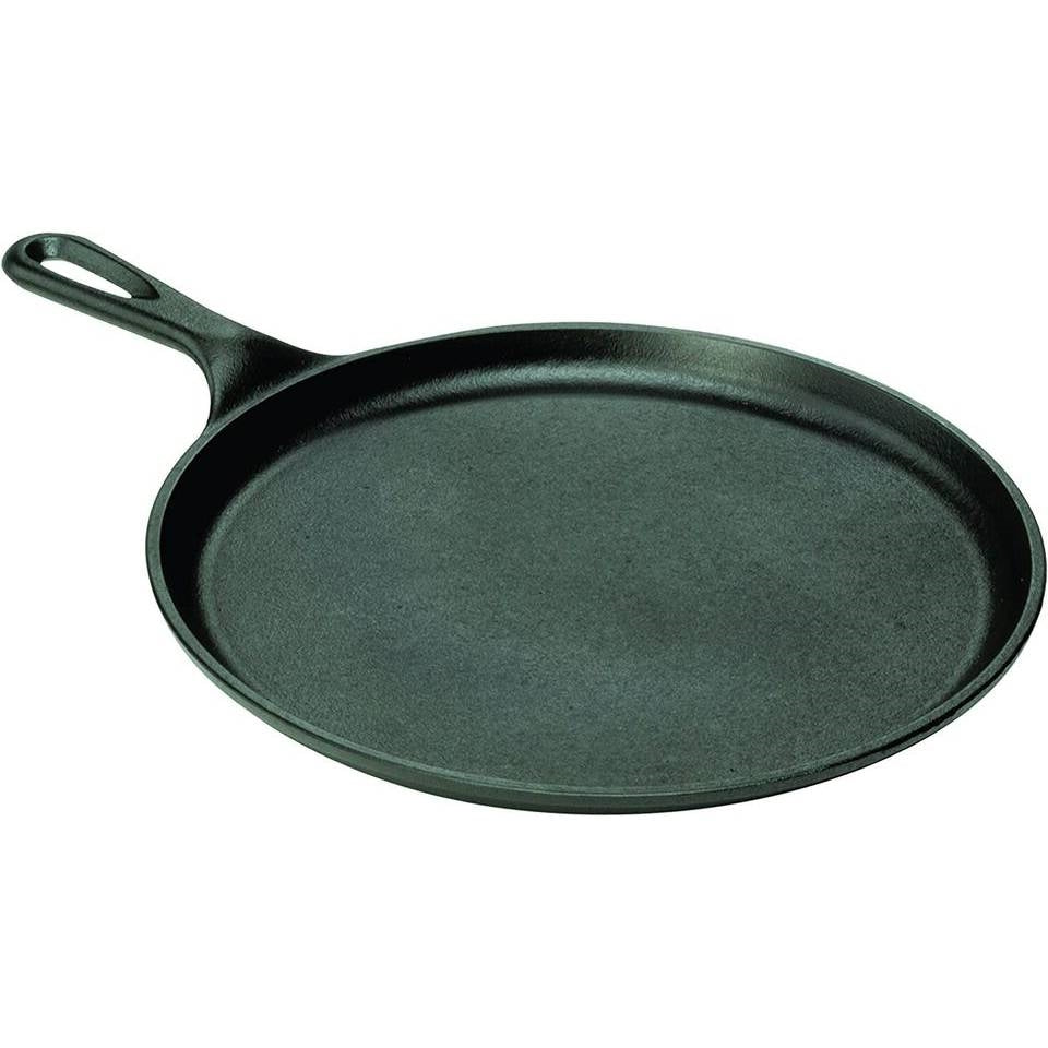 Round grill pan from 5-Piece Cast Iron Cookware Set with Dutch Oven Griddle and Skillets Made in USA