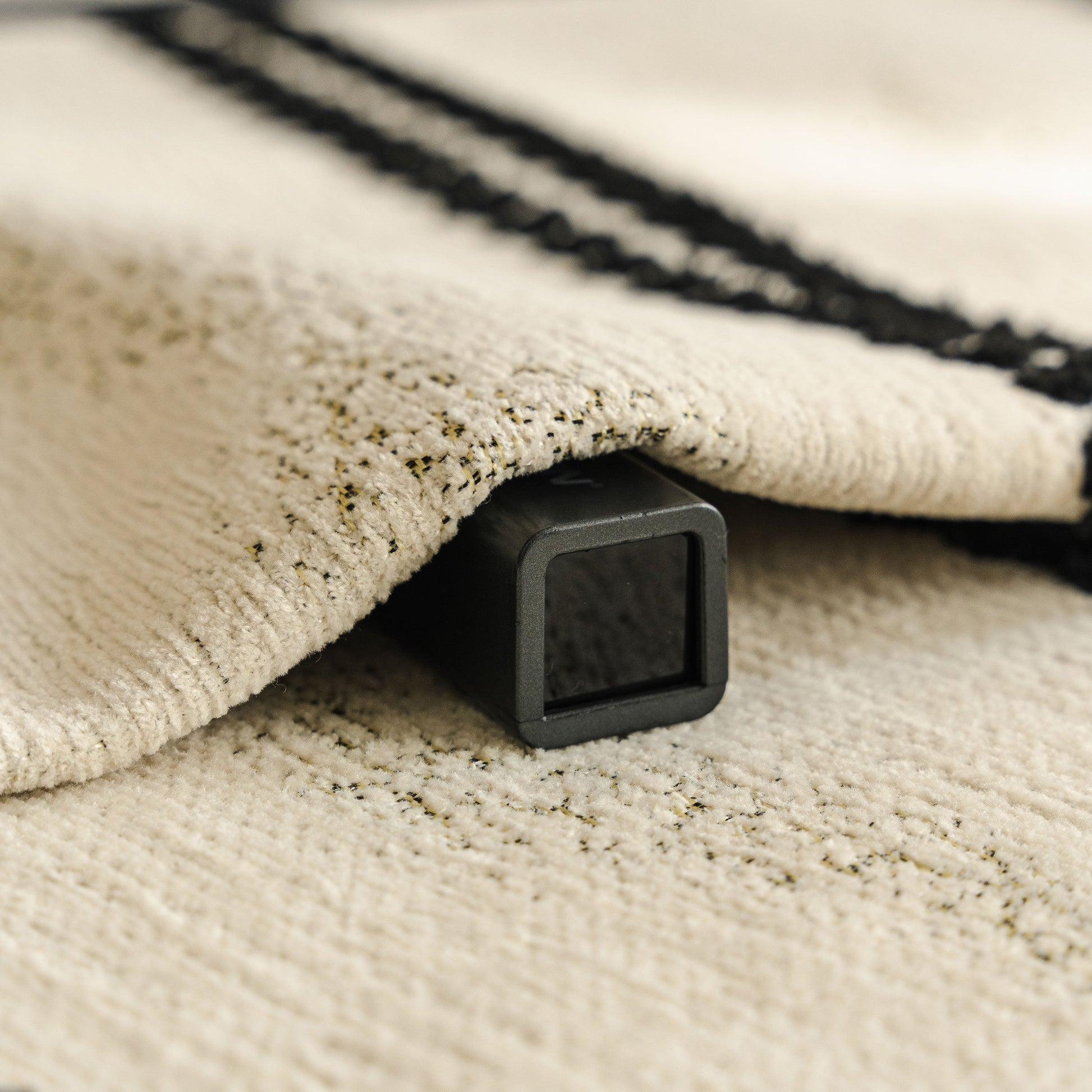 Non-Slip Sofa Cover with Thick Chenille Texture Woven Stripe Couch Protector Throw showcasing silicone anti-slip backing
