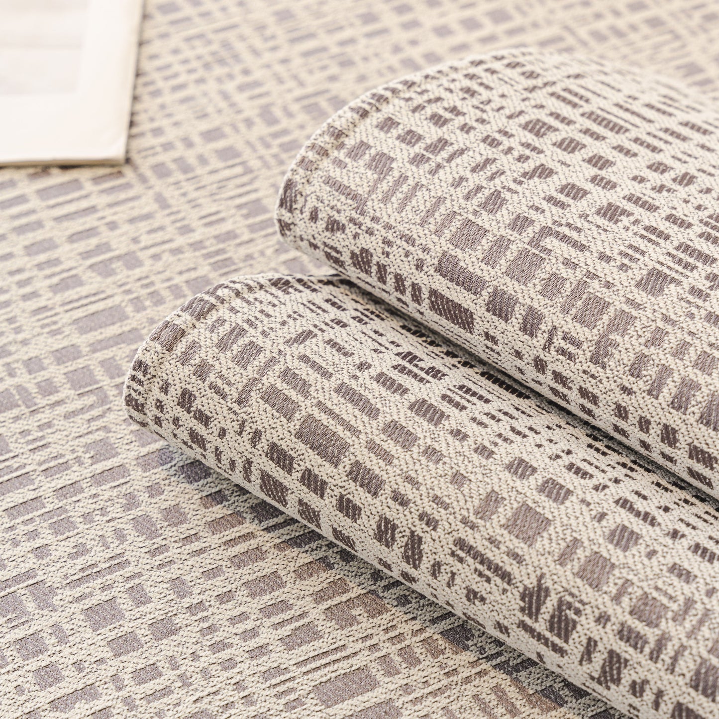 Modern Non-Slip Couch Slipcover, Soft, Durable & Washable Furniture Protector in chenille fabric with gold marble-style trim detail.