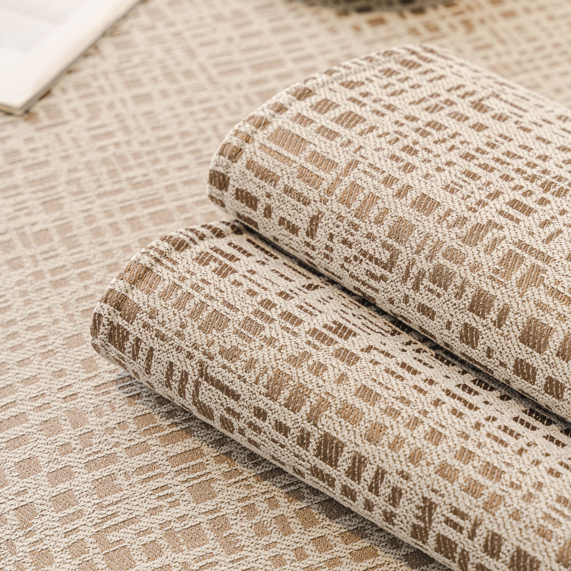 Modern Non-Slip Couch Slipcover, Soft, Durable & Washable Furniture Protector with chenille fabric and gold marble-style trim.