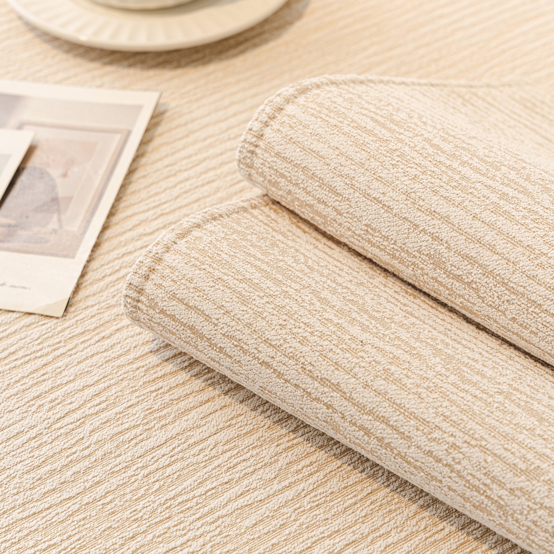 Soft Chenille Sectional Sofa Cover with Pom Pom Trim – Non-Slip Couch Protector showing texture and pom pom trim
