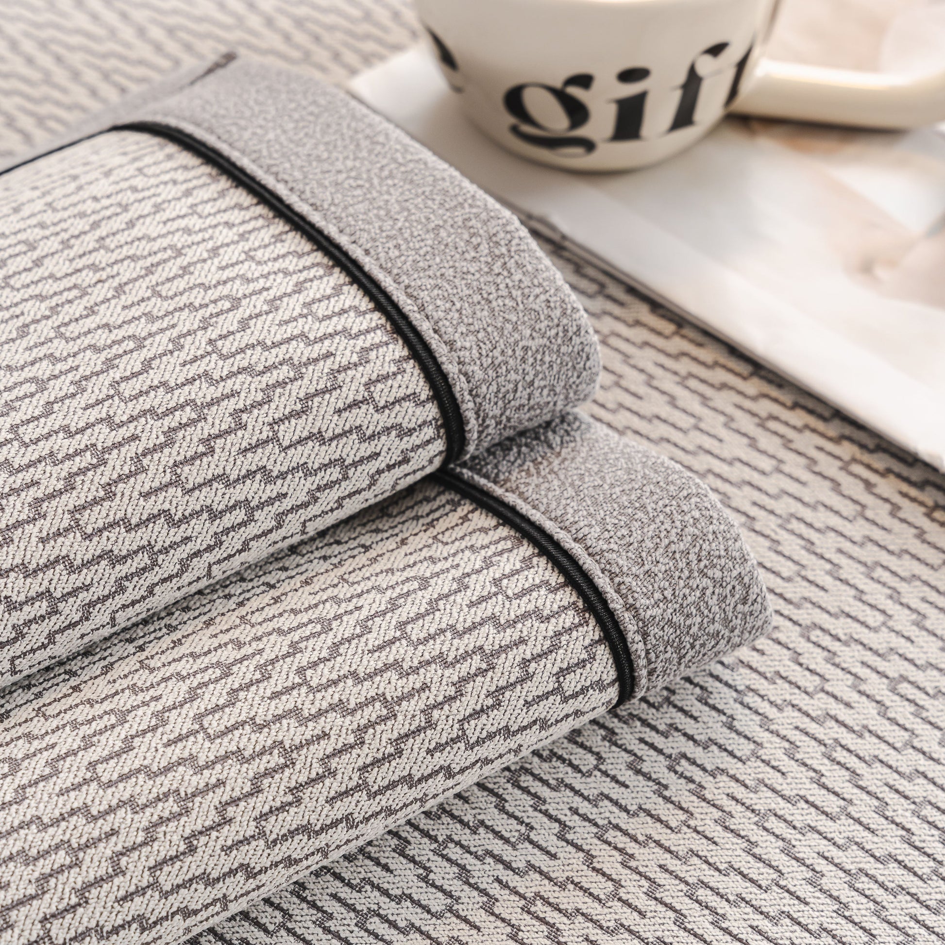 Herringbone Couch Protector for Pets, Non-Slip Washable Sectional Couch Covers detail with chenille fabric texture