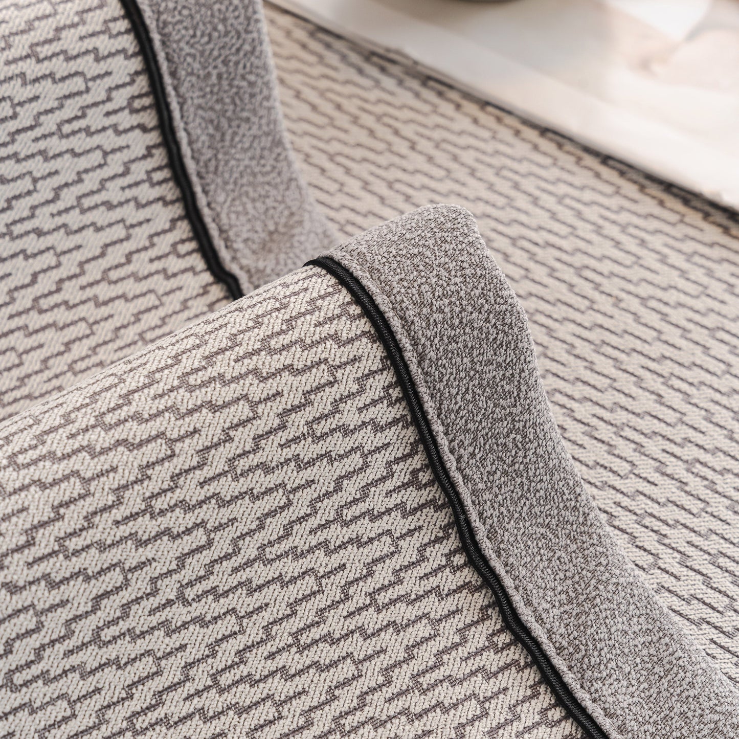 Herringbone Couch Protector for Pets, Non-Slip Washable Sectional Couch Covers in chenille fabric with piped edges.