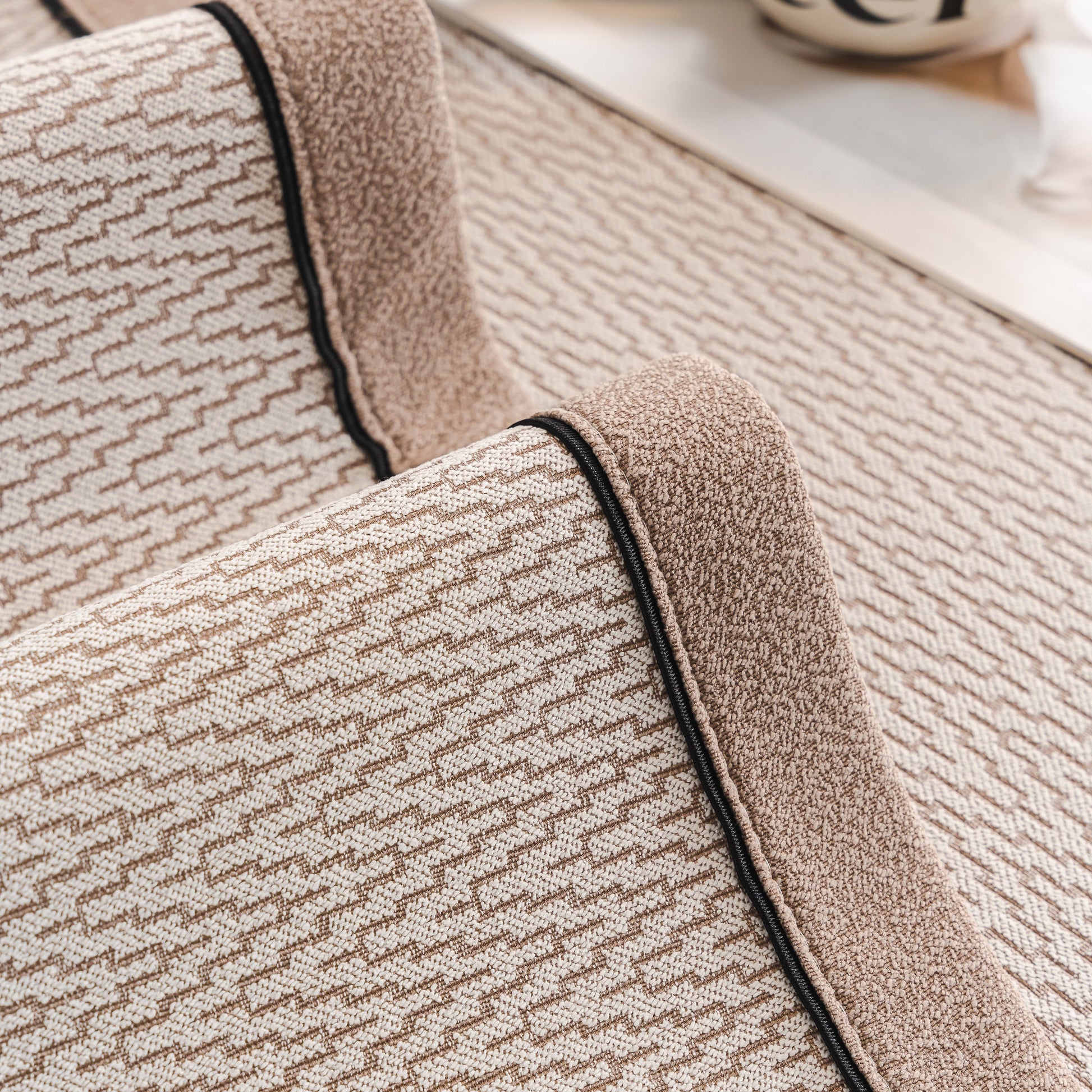 Herringbone Couch Protector for Pets, Non-Slip Washable Sectional Couch Covers with chenille fabric and piped edges.