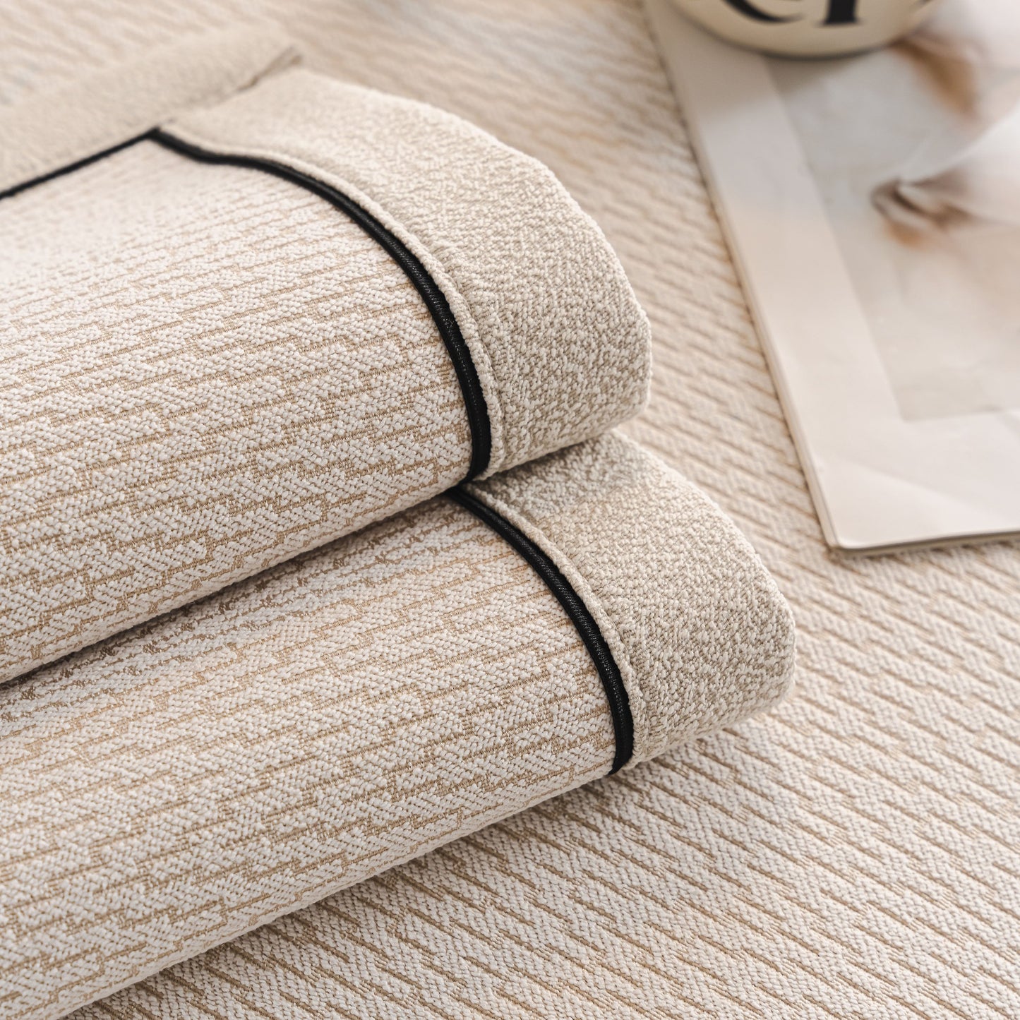 Herringbone Couch Protector for Pets, Non-Slip Washable Sectional Couch Covers with chenille texture and piped edges