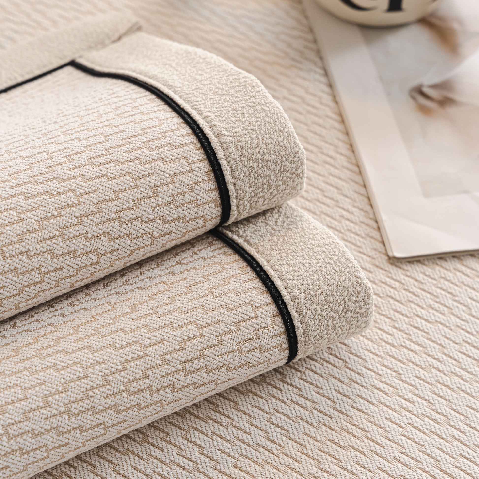 Herringbone Couch Protector for Pets, Non-Slip Washable Sectional Couch Covers with chenille texture and piped edges