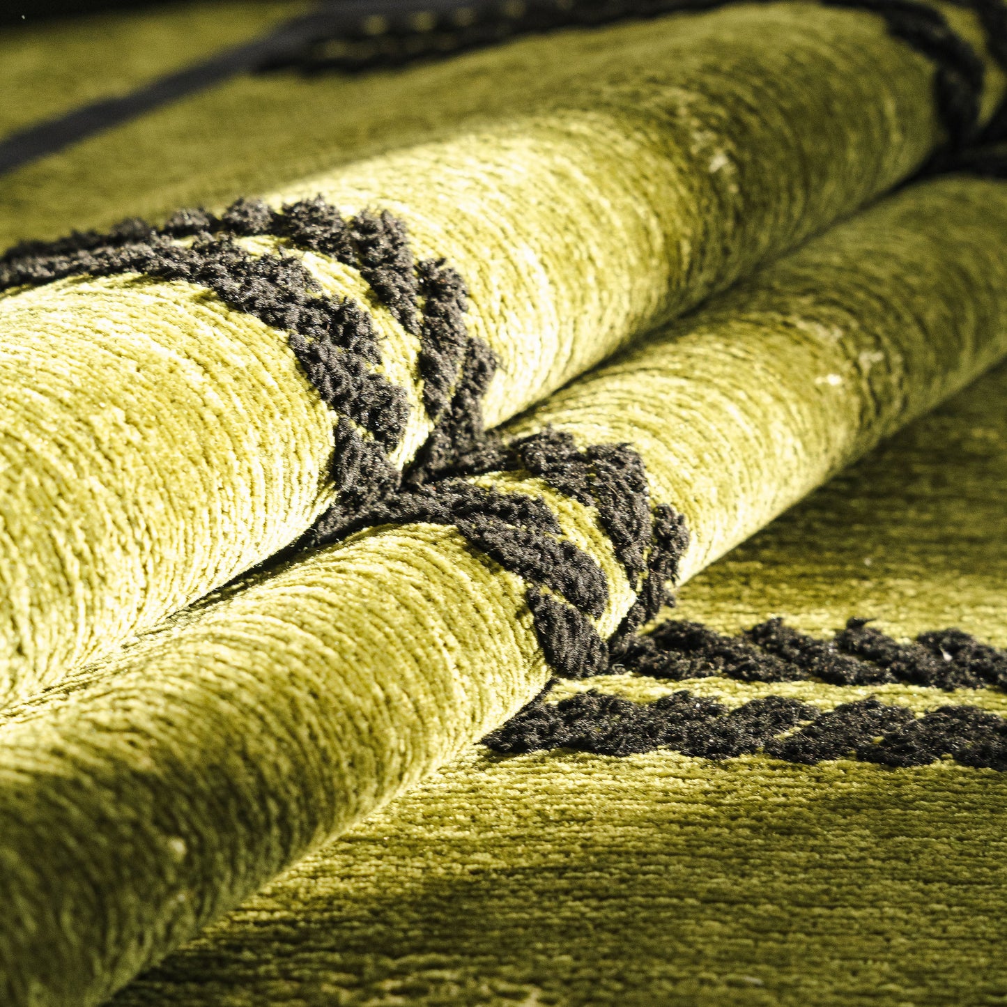 Non-Slip Sofa Cover with Thick Chenille Texture Woven Stripe Couch Protector Throw showing detailed 3D woven trim and texture.