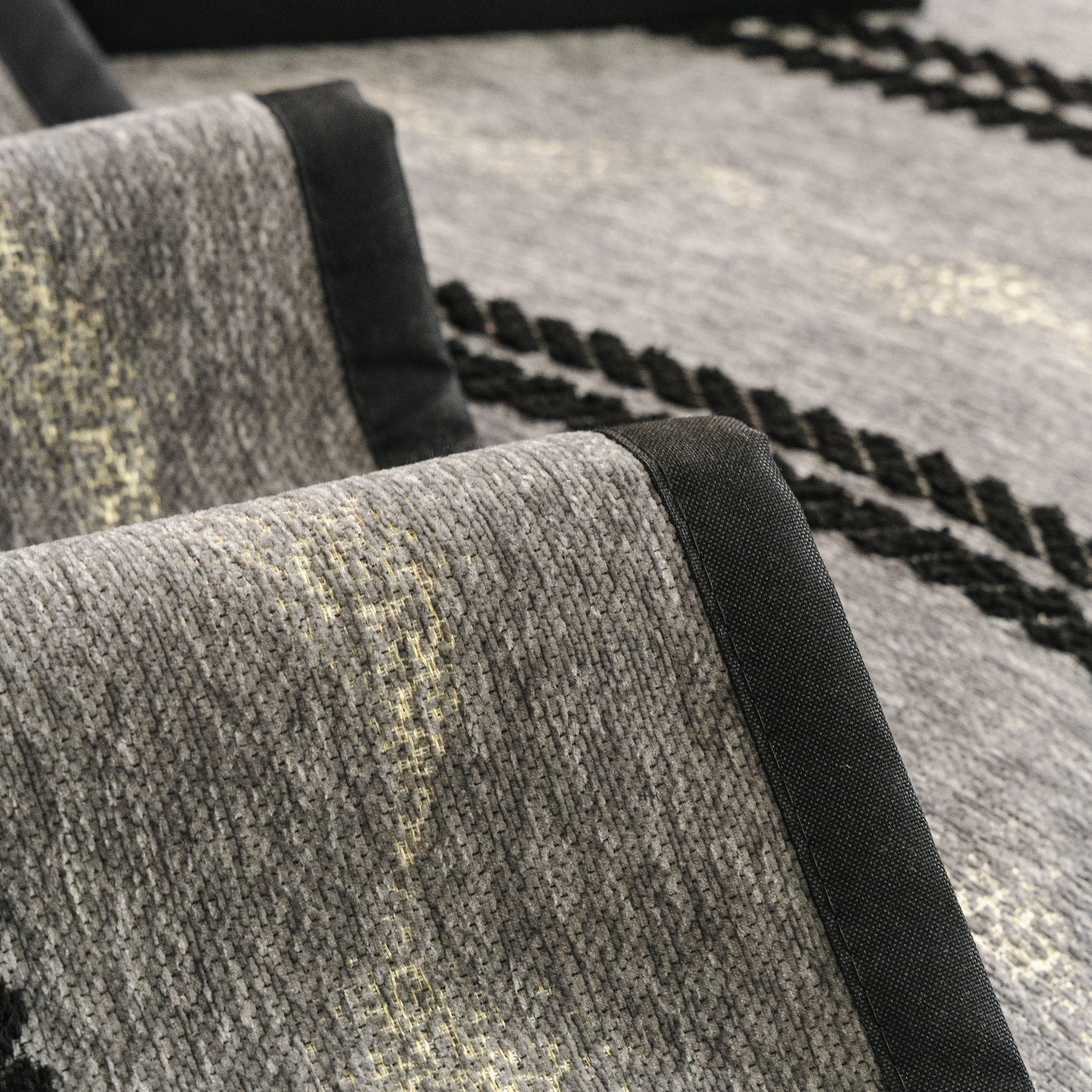 Non-Slip Sofa Cover with Thick Chenille Texture Woven Stripe Couch Protector Throw showcasing 3D woven trim and texture detail