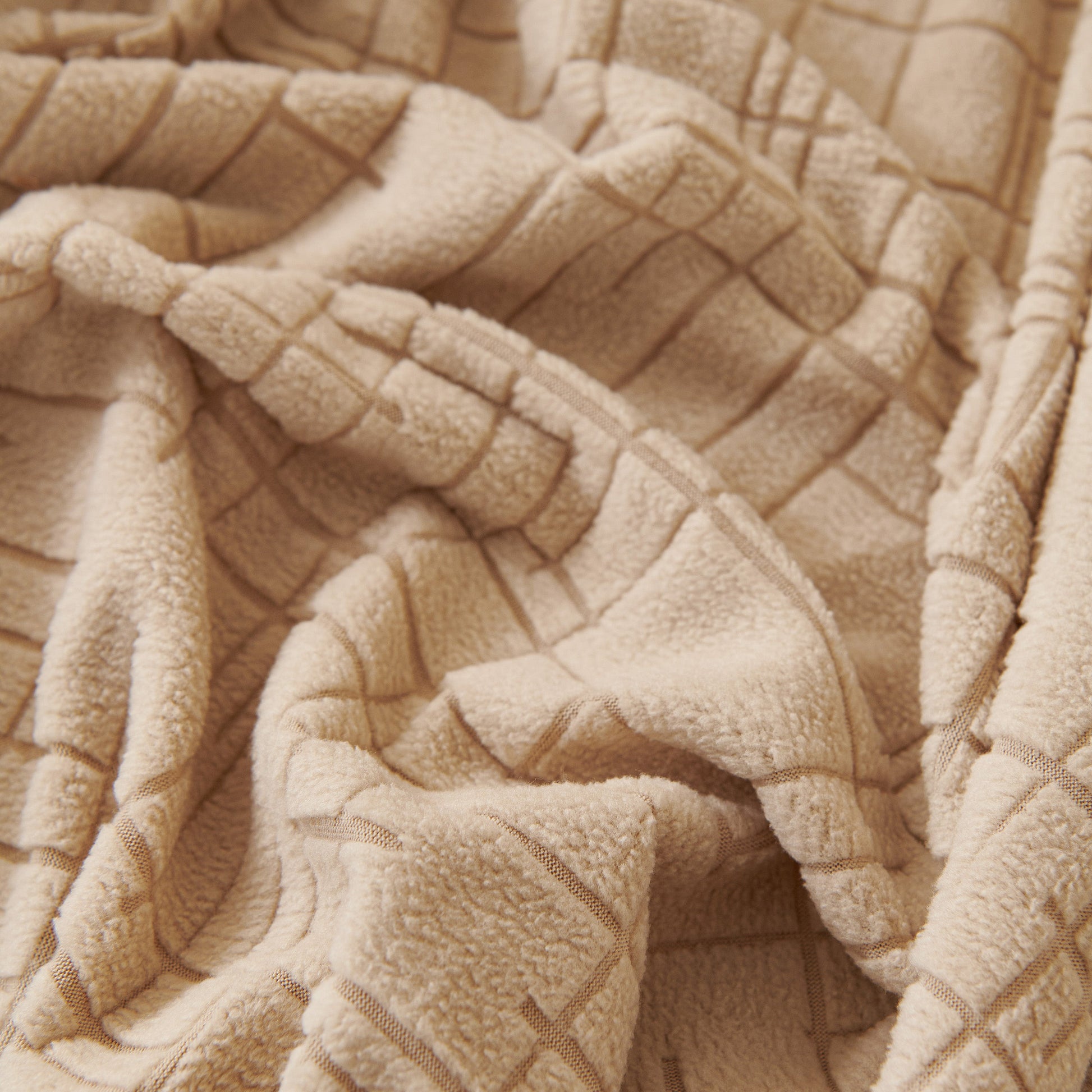 Close-up of Embossed Lines Couch Covers Stretchable Non-Slip & Washable Sofa Slipcovers showcasing detailed fabric texture