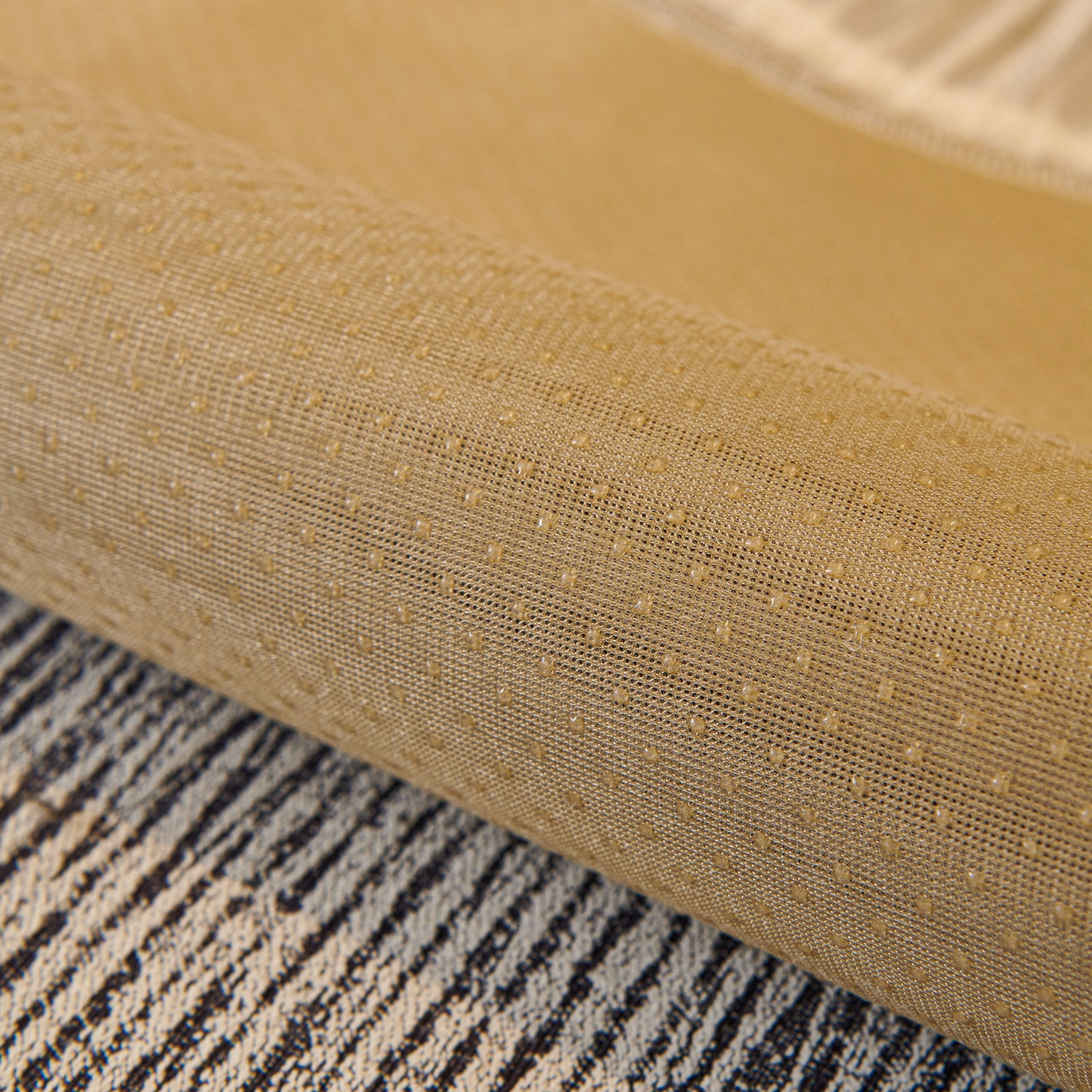 Close-up of French Vintage Style Couch Cover with Skirt showing non-slip chenille fabric texture and gold embroidery trim.