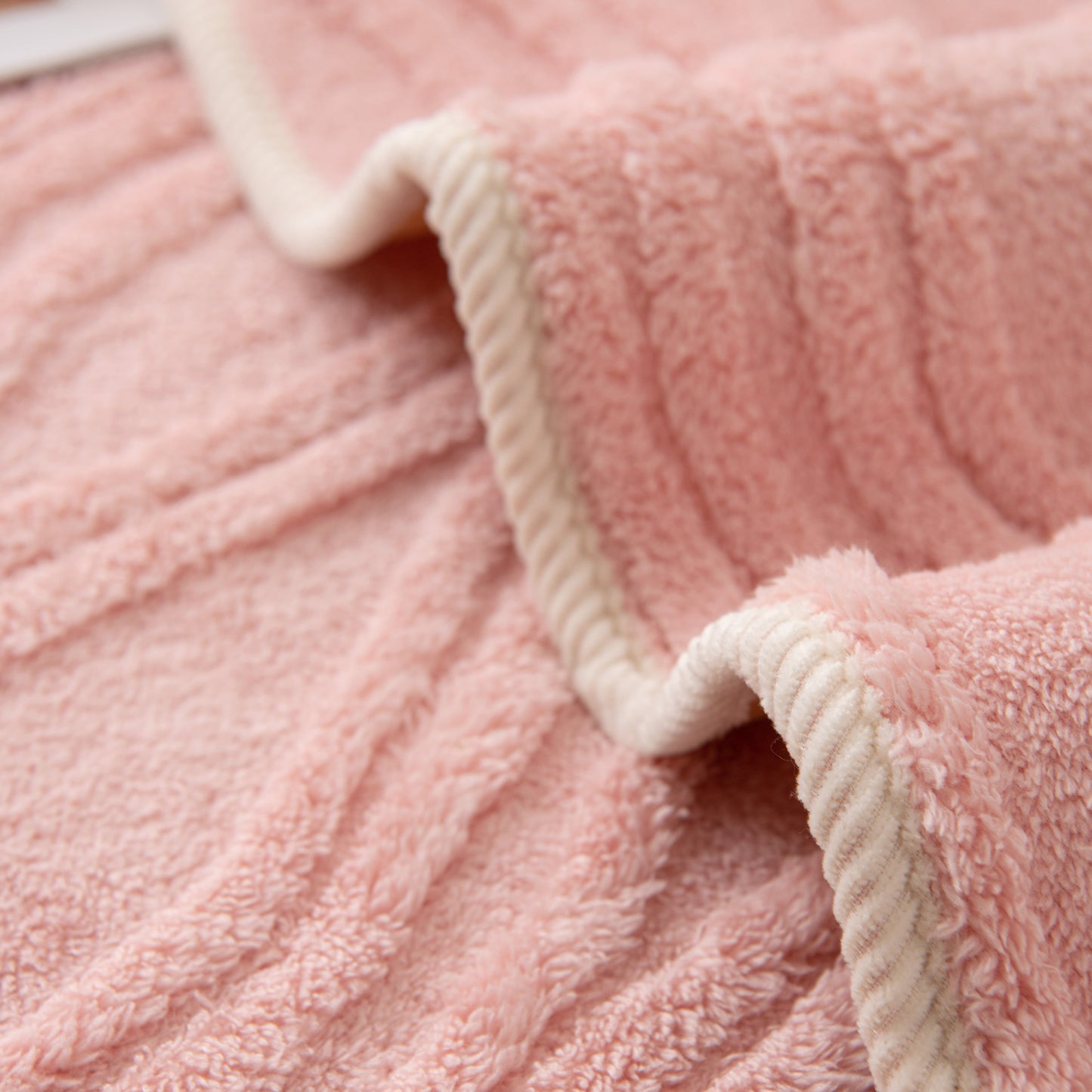 Winter Thickened Non-slip Blanket, Three-Dimensional Embossed Cotton Velvet Sofa Cover in pink, detailed view