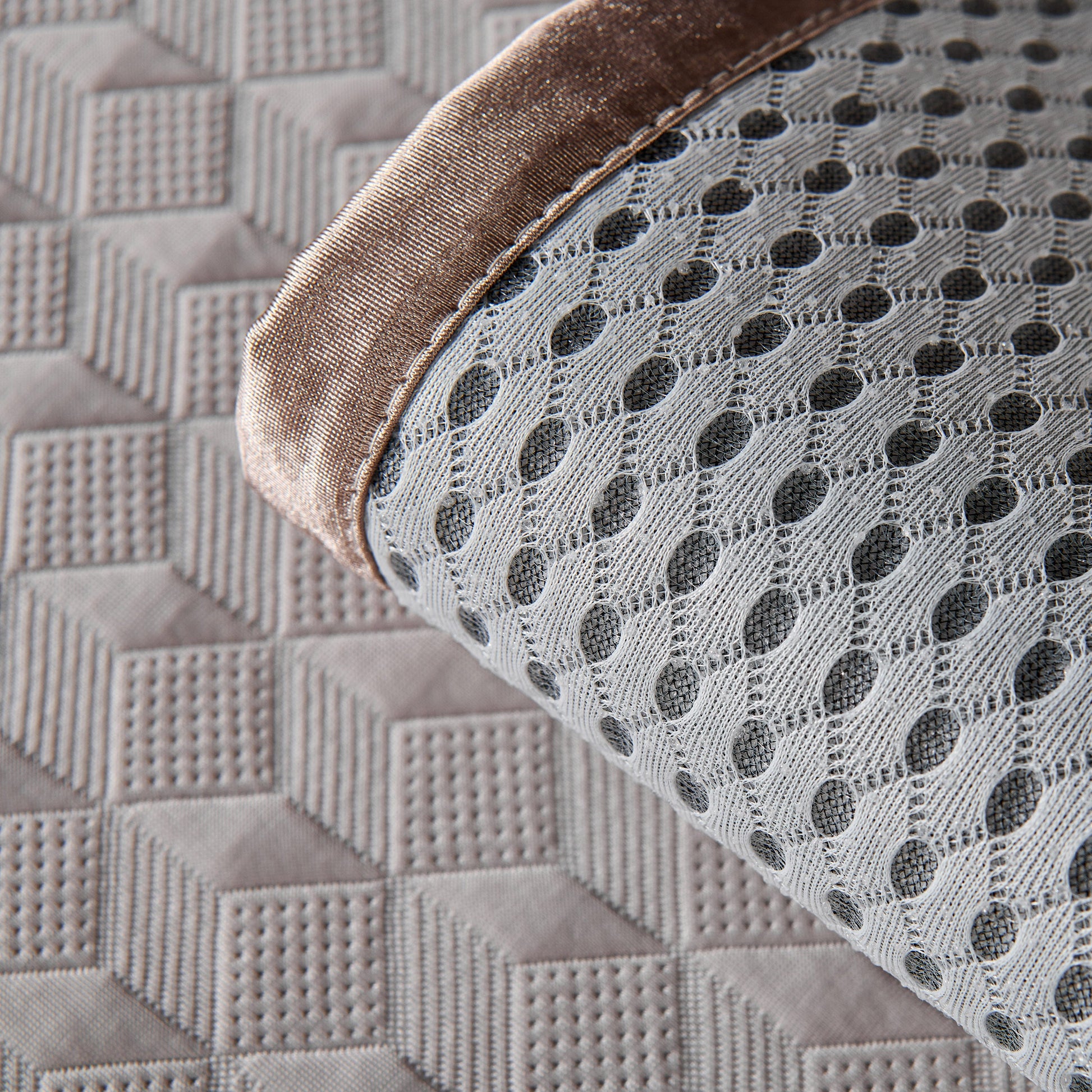 Geometric 3D Sofa Cover, Non-Slip Couch Protector detailing diamond quilted pattern and textured jacquard design for luxury aesthetics.