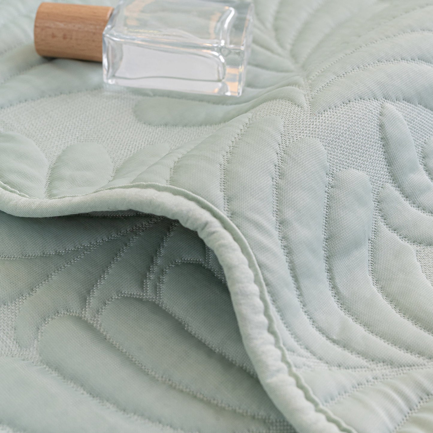 Sofa Cover for Leather & Fabric Couches, 3D Leaf Embossed Quilted Furniture Covers with anti-slip backing and elegant design.