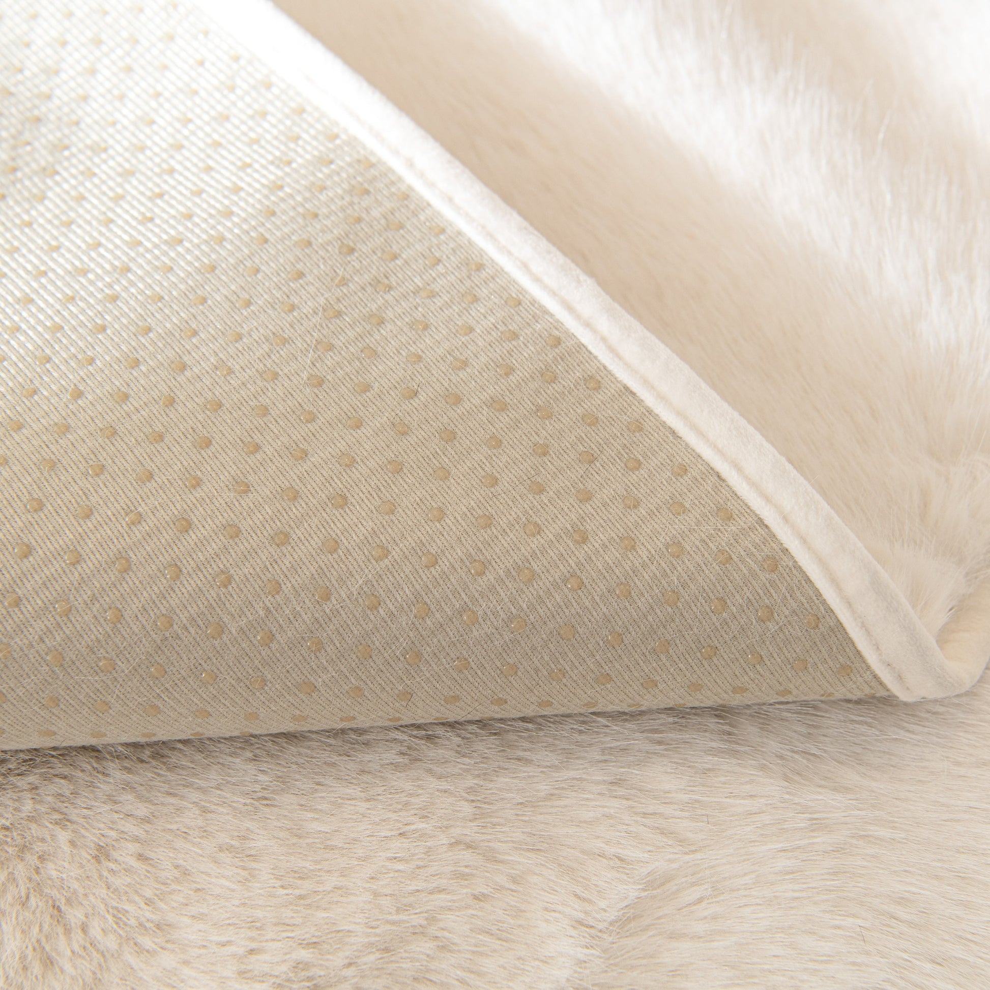 Faux Mink Velvet Luxury Fluffy Sofa Cushion, Winter Warm Thick Plush Non-slip Sofa Covers showing non-slip underside