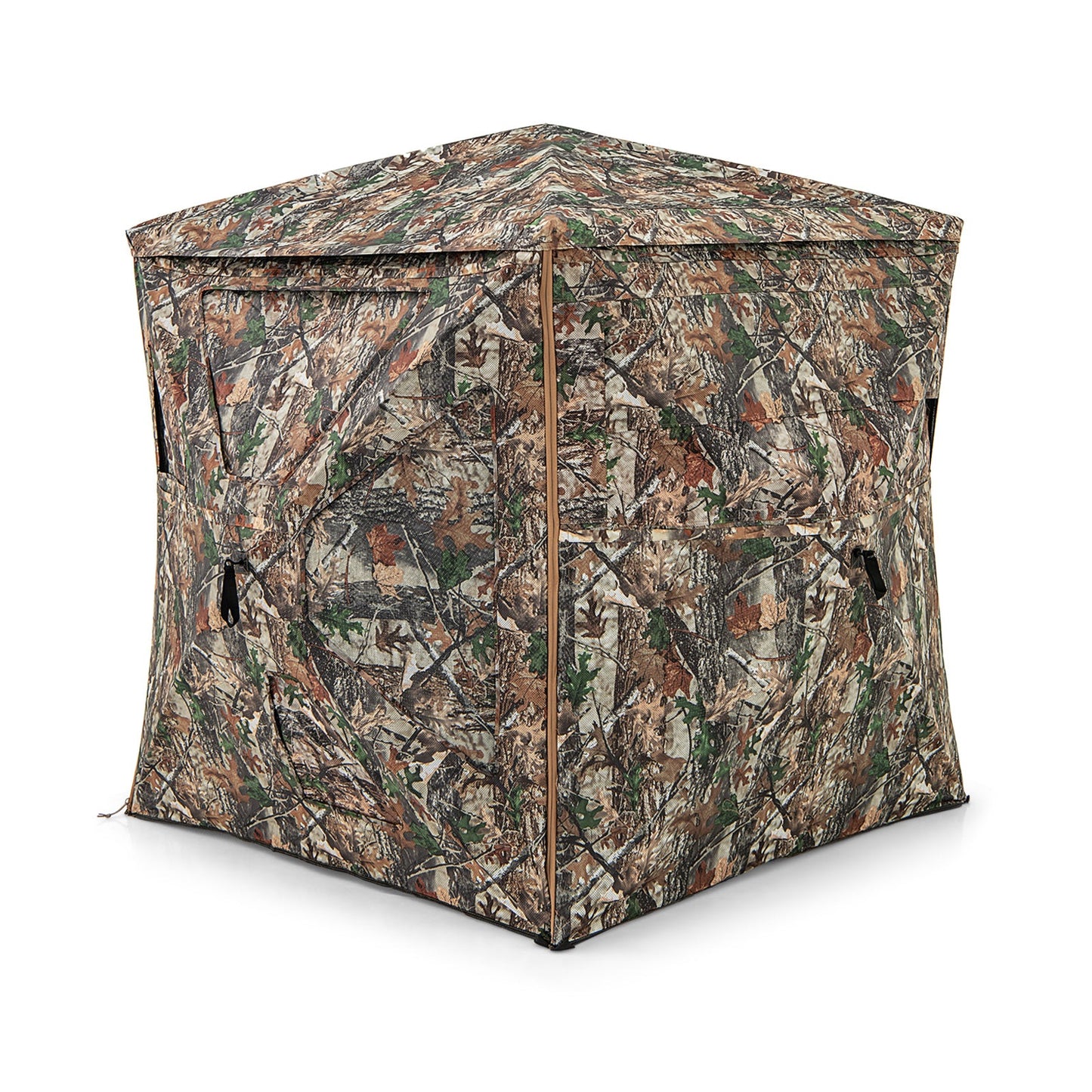 5-IN-1 Detachable Hunting Blind for 2-3 People with Skylight featuring camouflage design and detachable panels