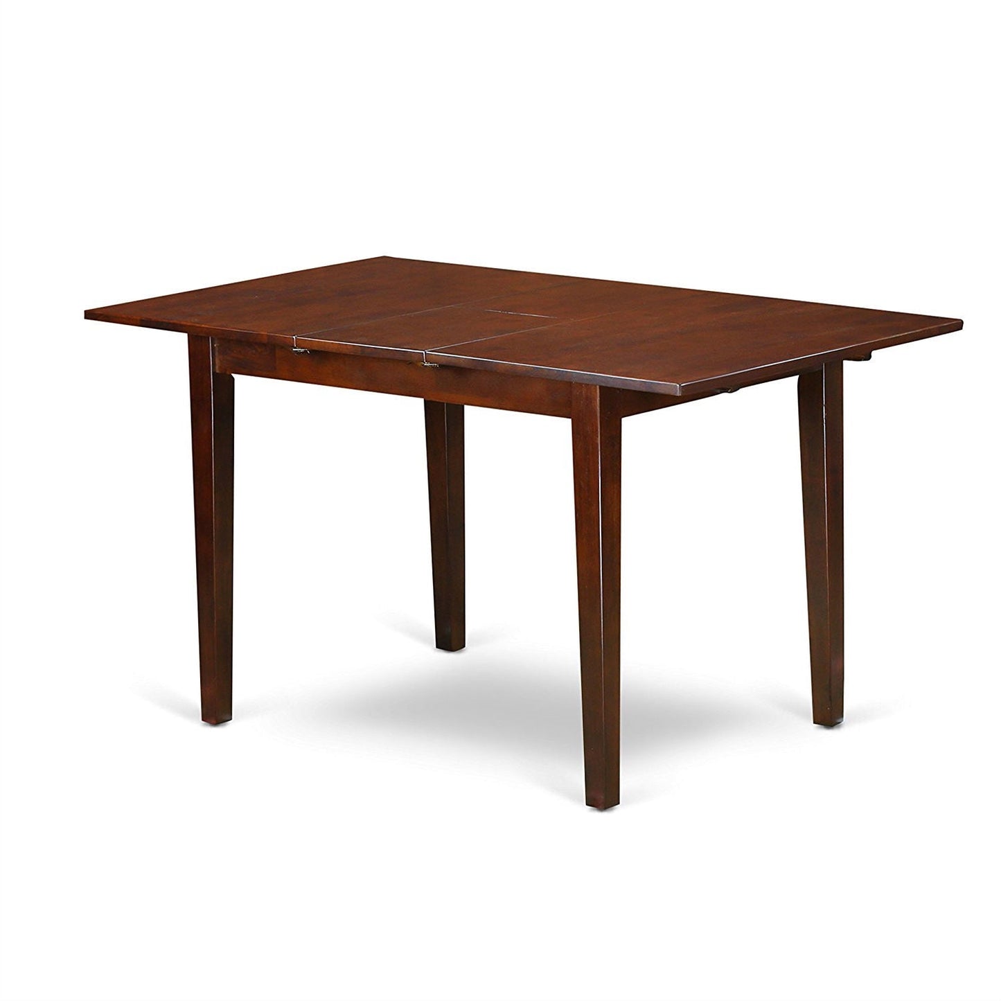 Mission Style 7-piece Dining Set in Mahogany Wood Finish table with extendable leaf