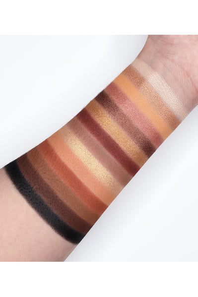 Go2 EARTH METALS - GES06 palette swatches showing warm and cool neutral shades with matte, shimmer, and foiled finishes.