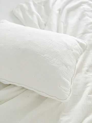 Easy Cotton Gauze Quilt & Pillow Set in Beige & White for Summer Comfort