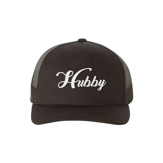Embroidered Hubby Trucker Hat – Classic Mesh Cap for Wedding or Anniversary