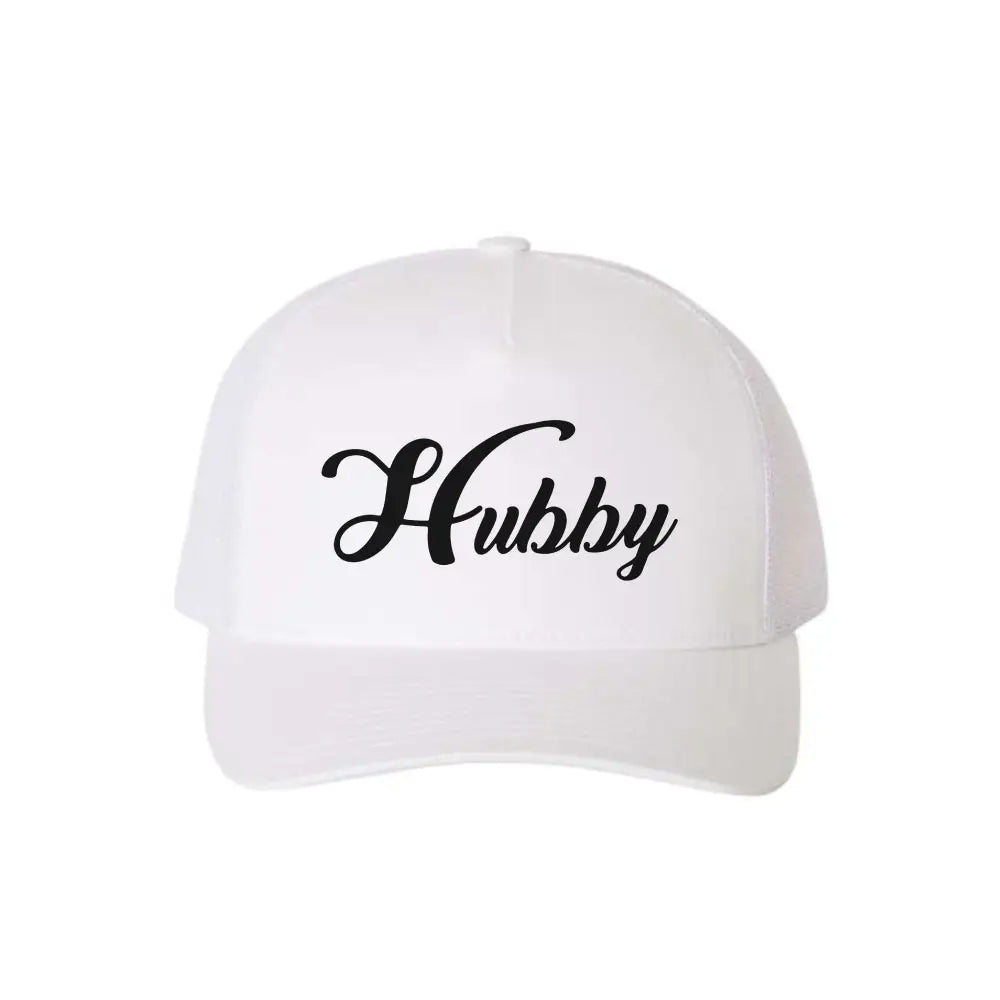 Embroidered Hubby Trucker Hat – Classic Mesh Cap for Wedding or Anniversary