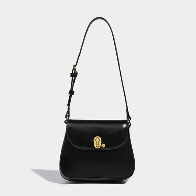 Luxury Retro Cowgirl Saddle Bag | Genuine Leather Brown Handbag with adjustable strap