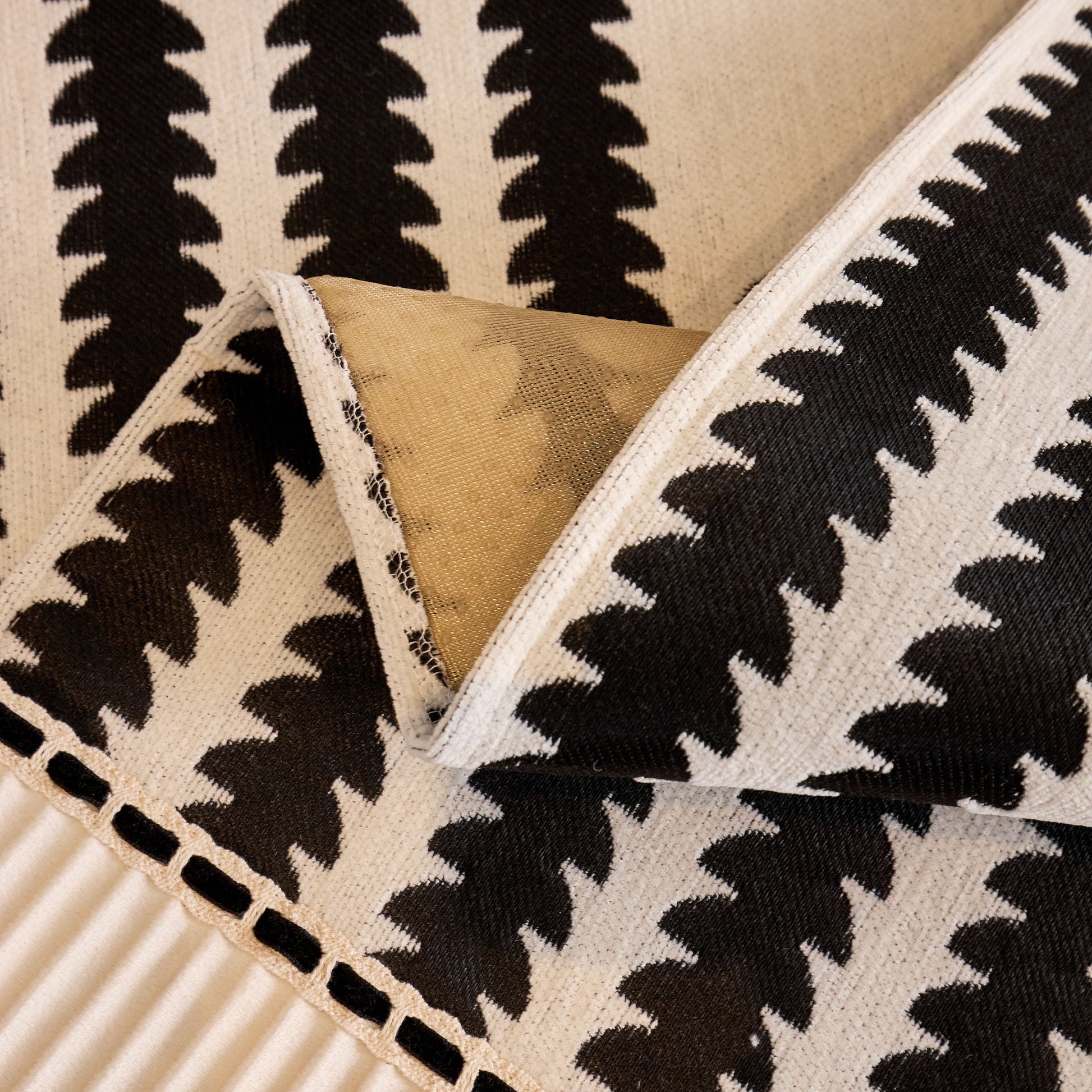 Vertical Stripes Sectional Sofa Cover Slipcover - Non-Slip, Fits L-Shape Couches made of premium chenille fabric with geometric pattern
