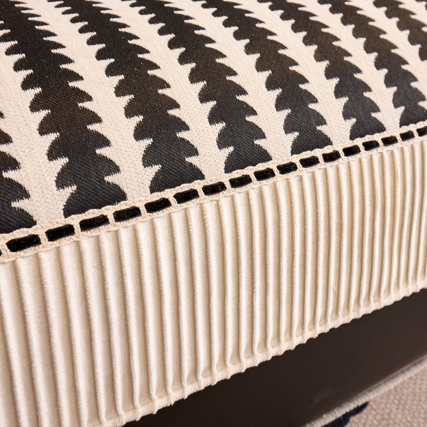 Close-up of the Vertical Stripes Sectional Sofa Cover Slipcover with non-slip backing, featuring modern geometric pattern.