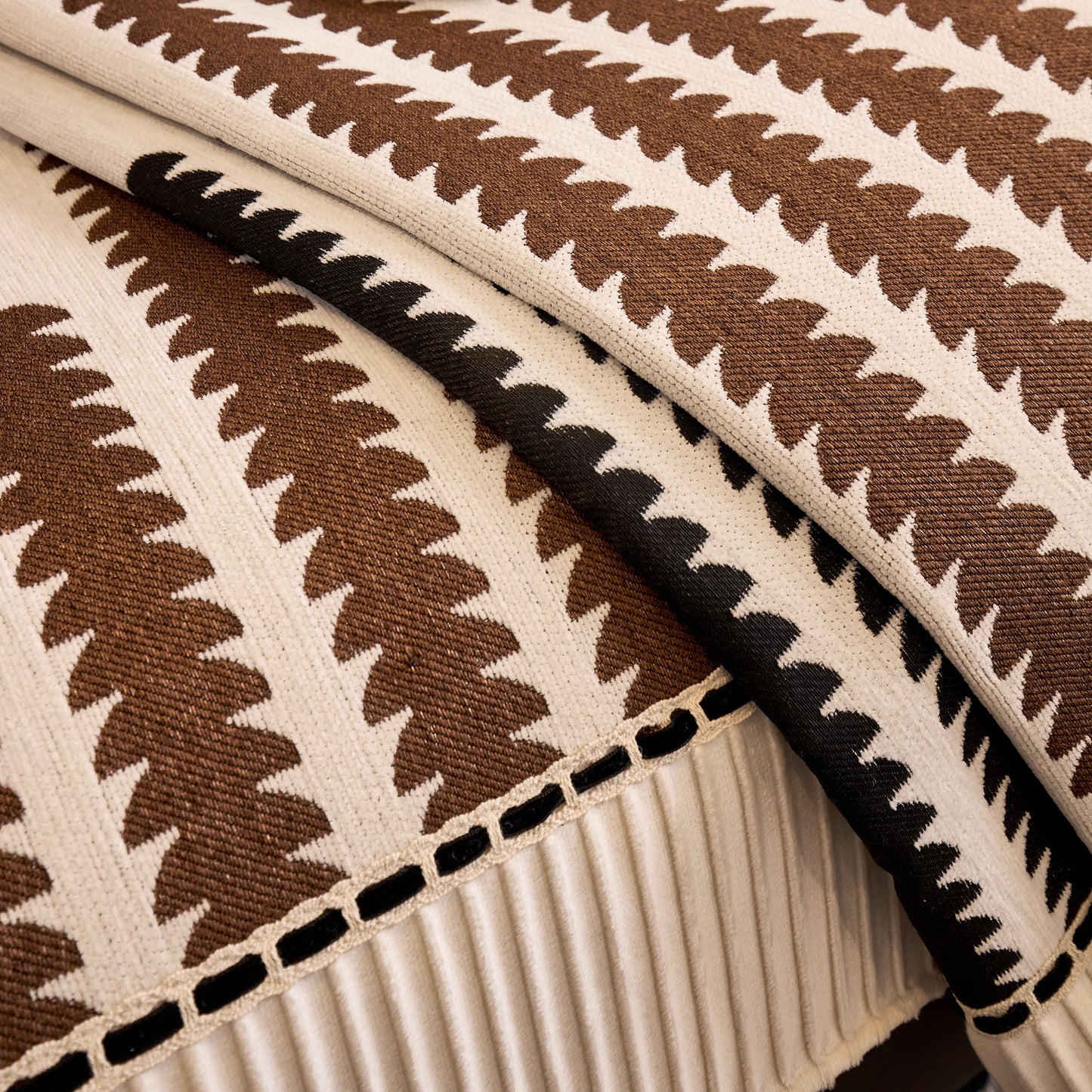 Vertical Stripes Sectional Sofa Cover Slipcover - Non-Slip, Fits L-Shape Couches with geometric pattern and textured surface