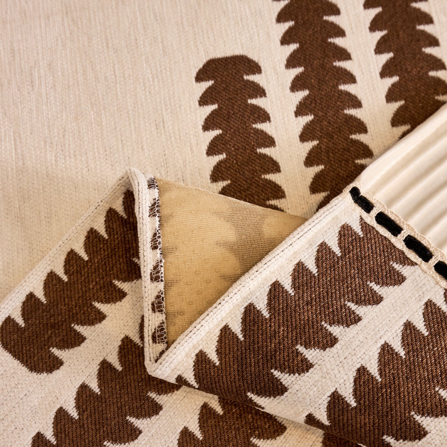 Close-up of chenille fabric in Vertical Stripes Sectional Sofa Cover Slipcover - Non-Slip, Fits L-Shape Couches with geometric pattern.