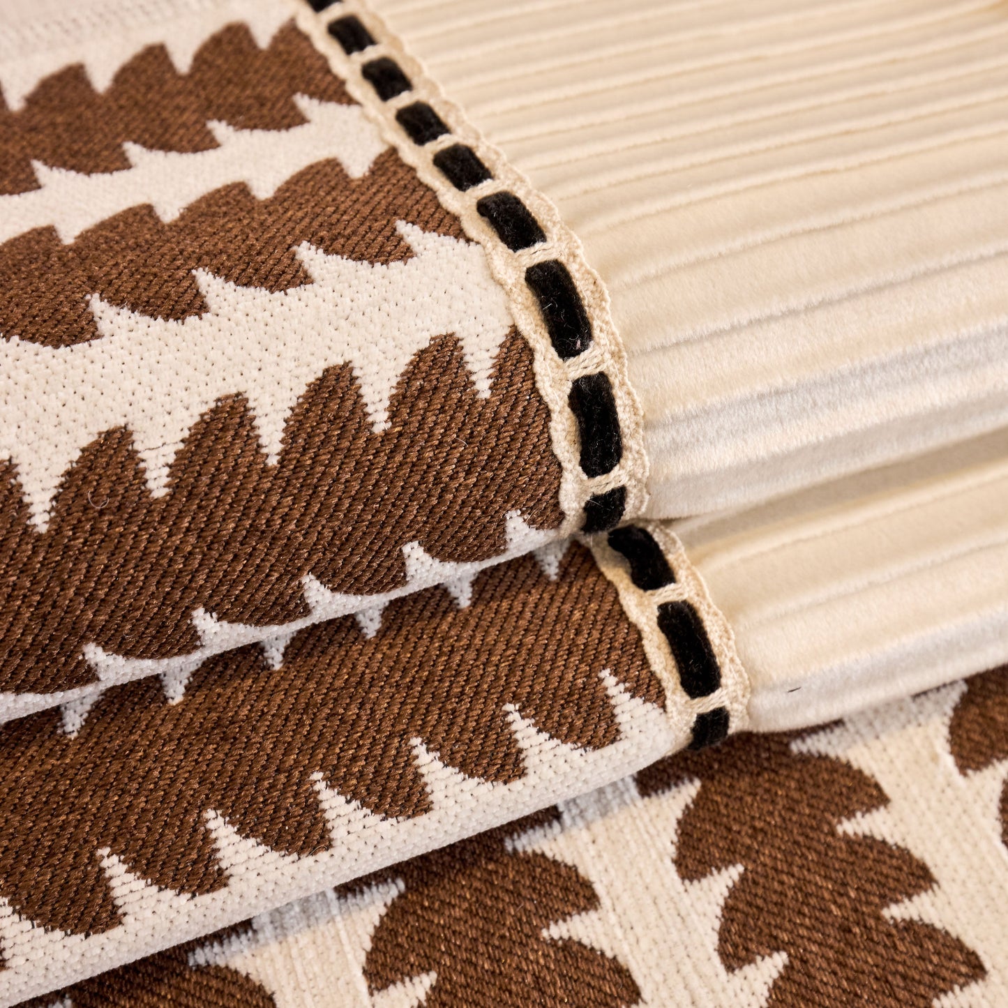 Close-up of Vertical Stripes Sectional Sofa Cover Slipcover - Non-Slip, Fits L-Shape Couches showing chenille fabric and pattern