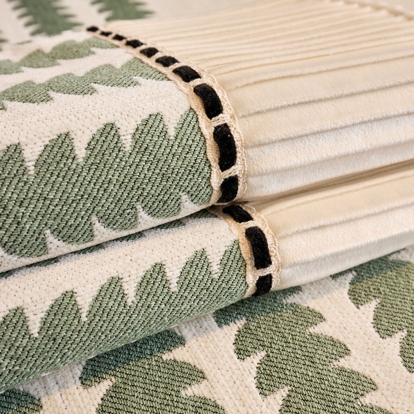 Close-up of premium chenille Vertical Stripes Sectional Sofa Cover Slipcover - Non-Slip, Fits L-Shape Couches with geometric pattern.