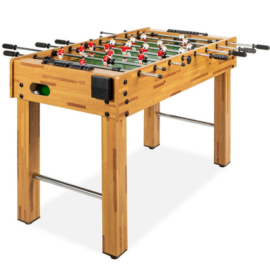 Competition Arcade Waist Height Foosball Table in sturdy wood with chrome-finished steel rods, ideal for game rooms and entertainment areas.