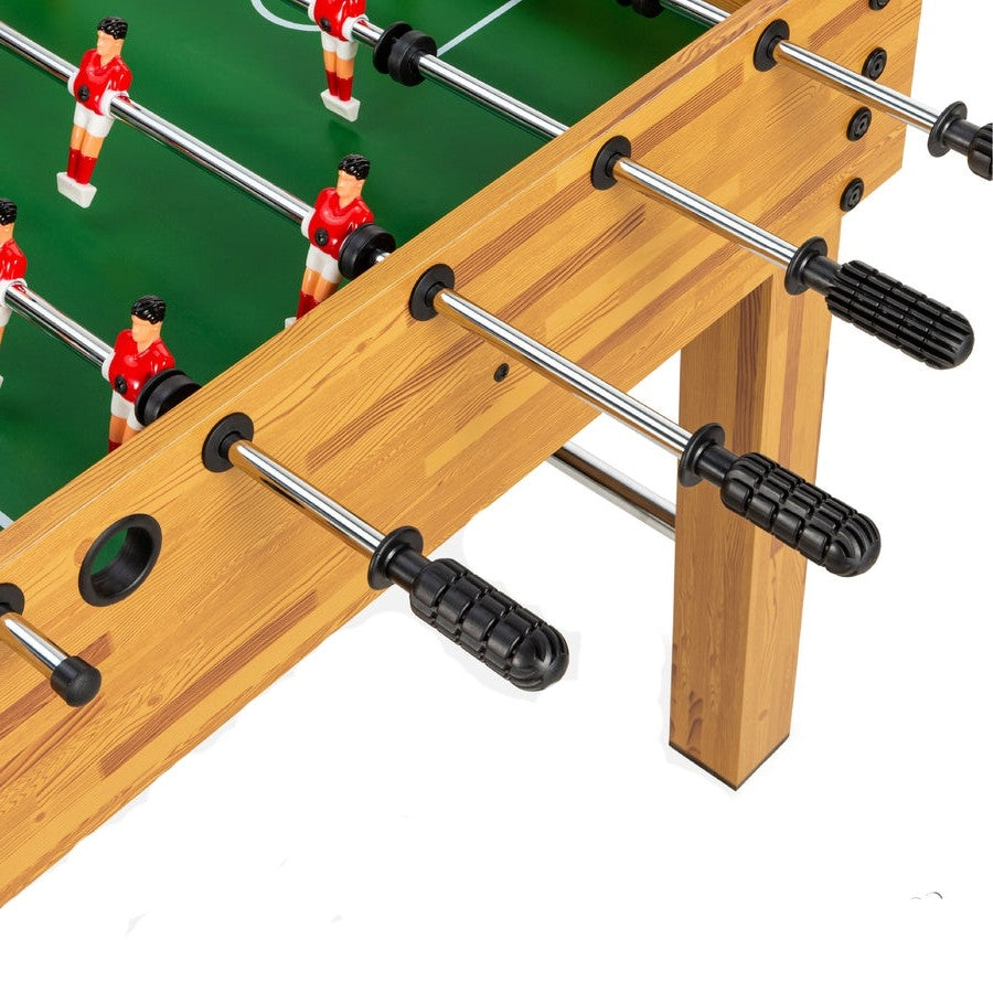 Competition Arcade Waist Height Foosball Table with chrome-finished steel rods and comfortable grips for control