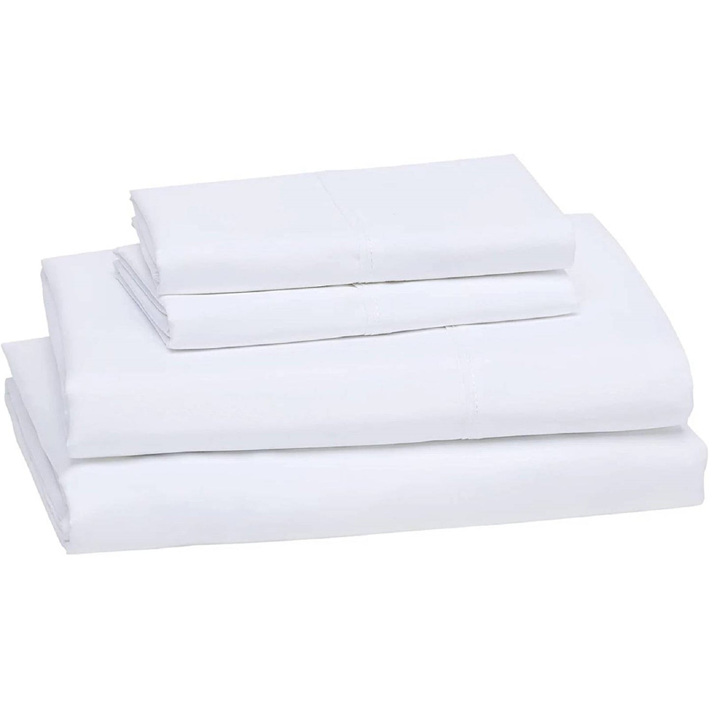 Full 4-Piece Egyptian 100-Percent Cotton 1000 Thread Count Sheet Set - White, luxurious bedding with deep pockets and matching pillowcases.