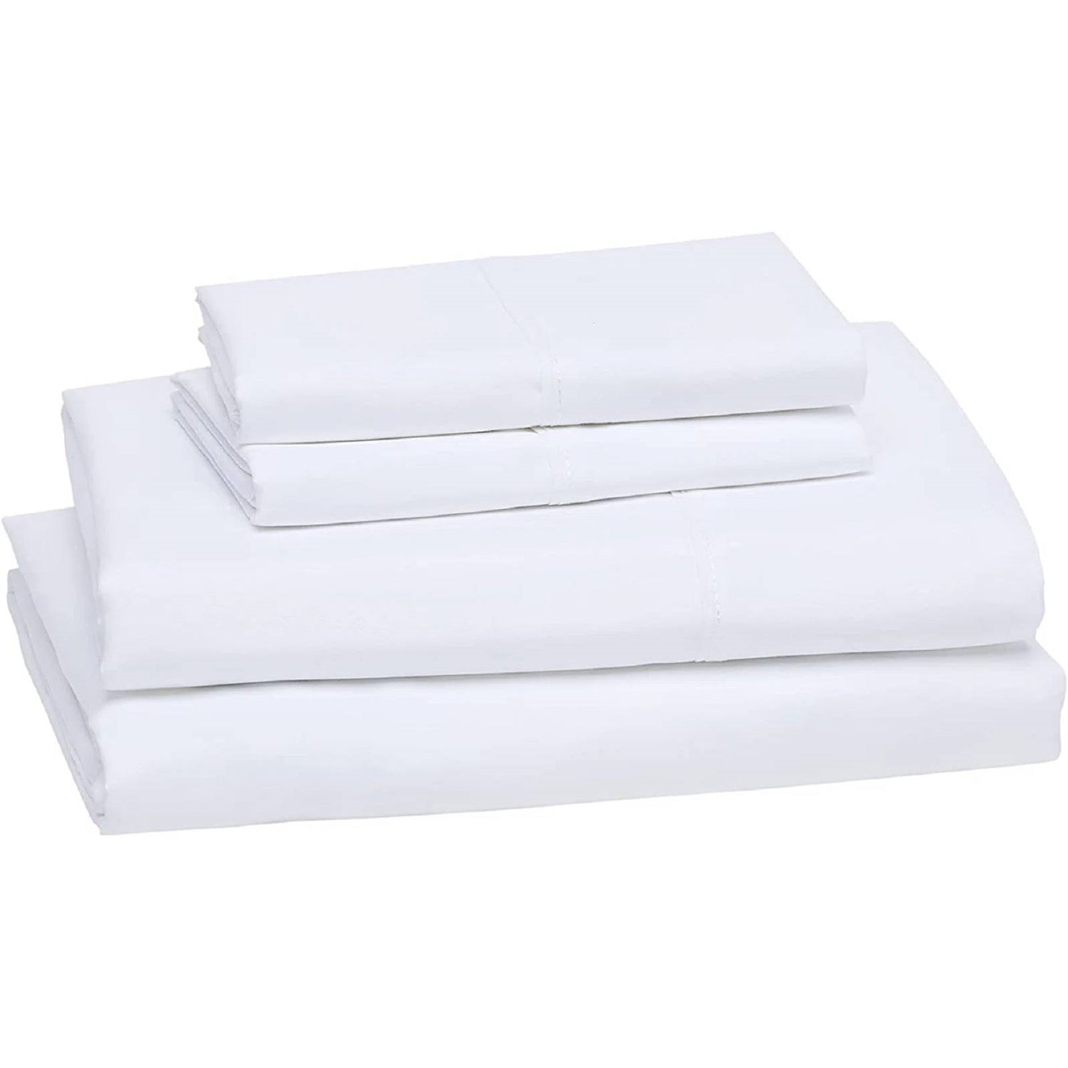 Full 4-Piece Egyptian 100-Percent Cotton 1000 Thread Count Sheet Set - White, luxurious bedding with deep pockets and matching pillowcases.