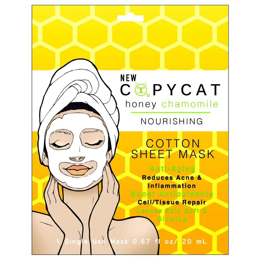 HONEY / CHAMOMILE DISPLAY 24 PCS- FM2DISPLAY featuring nourishing cotton sheet mask for anti-aging and glowing skin.