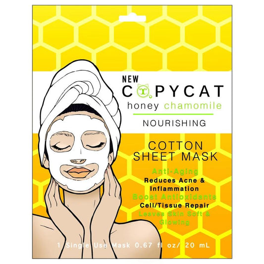 HONEY / CHAMOMILE SINGLE MASK FM2 with anti-aging and anti-inflammatory benefits in nourishing cotton sheet formula