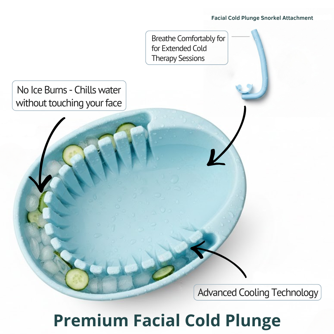 Arauris Pure - Facial Cold Plunge Bowl with Ice Chamber featuring advanced cooling technology, no ice burns, and facial cold plunge attachment.