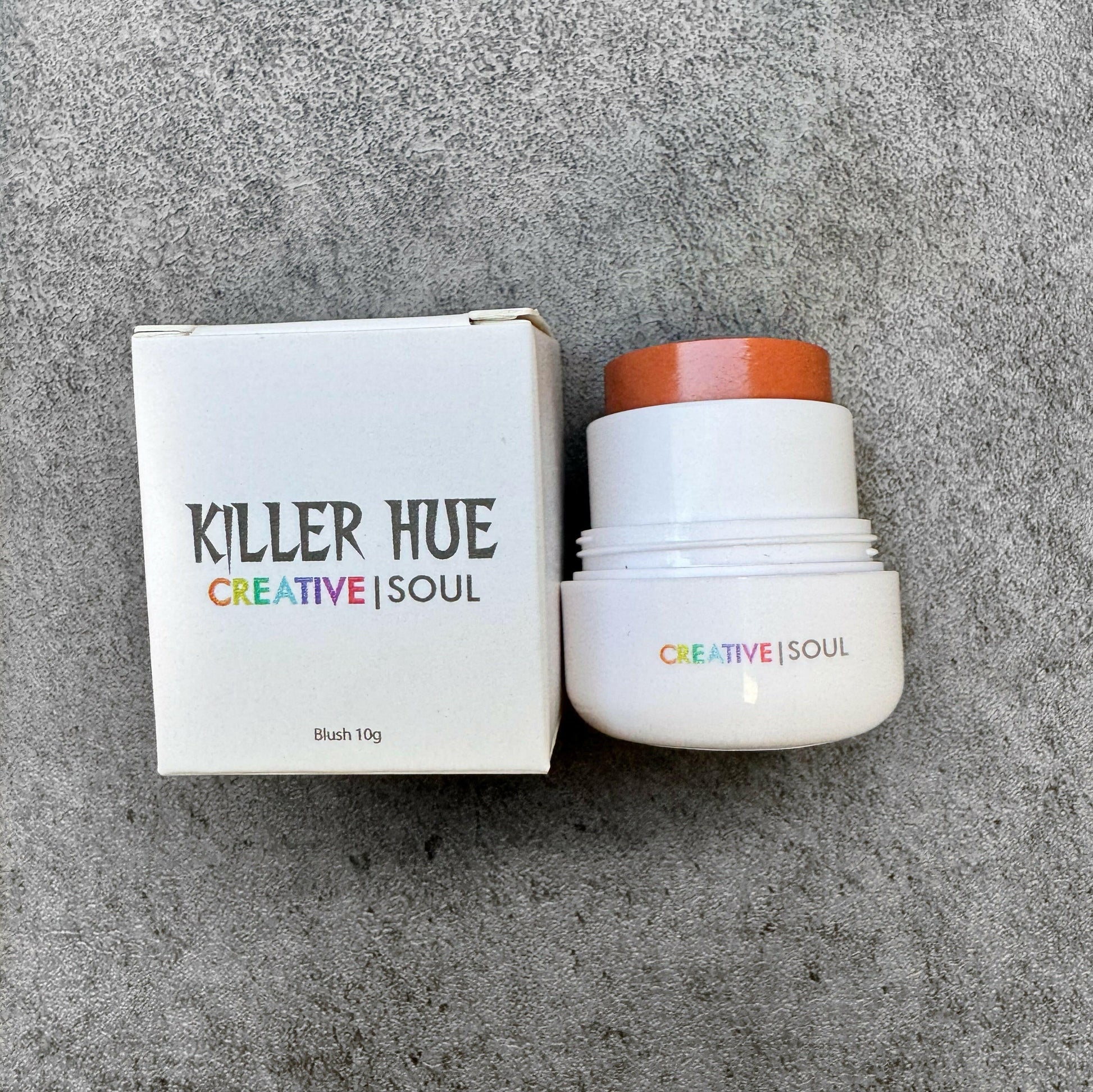 Terror Taupe cream blush from Killer Hue with box, vegan and cruelty-free, satin-matte finish, perfect for all skin types.