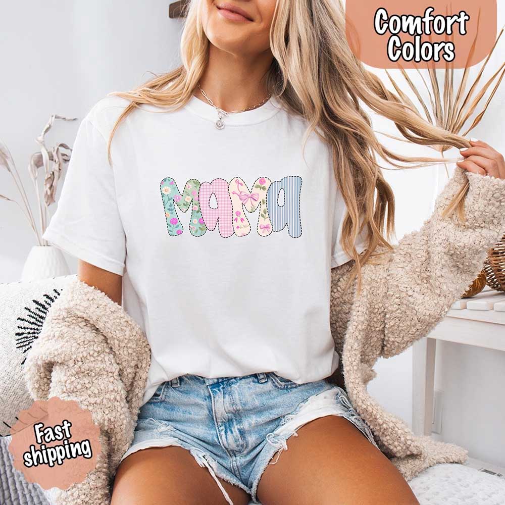 Floral Mama Comfort Colors Tee – Spring Mom Shirt or Mother’s Day Gift