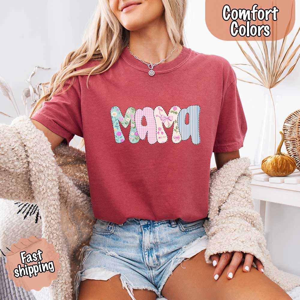Floral Mama Comfort Colors Tee – Spring Mom Shirt or Mother’s Day Gift