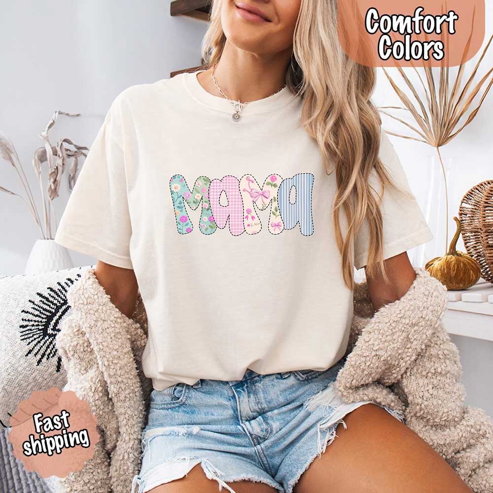 Floral Mama Comfort Colors Tee – Spring Mom Shirt or Mother’s Day Gift
