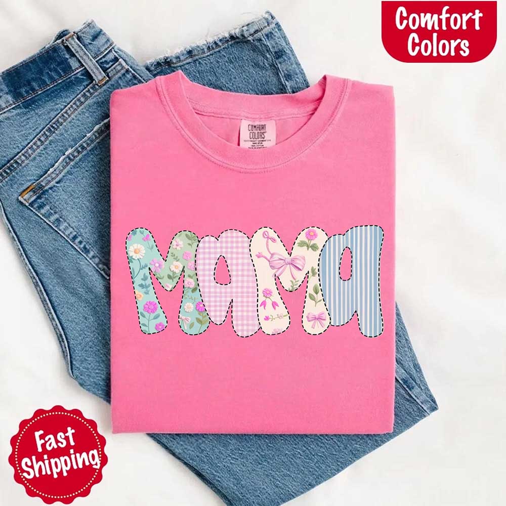 Floral Mama Comfort Colors Tee – Spring Mom Shirt or Mother’s Day Gift