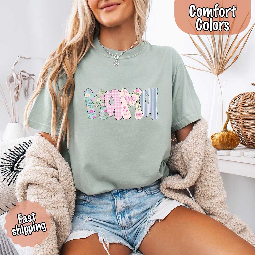 Floral Mama Comfort Colors Tee – Spring Mom Shirt or Mother’s Day Gift