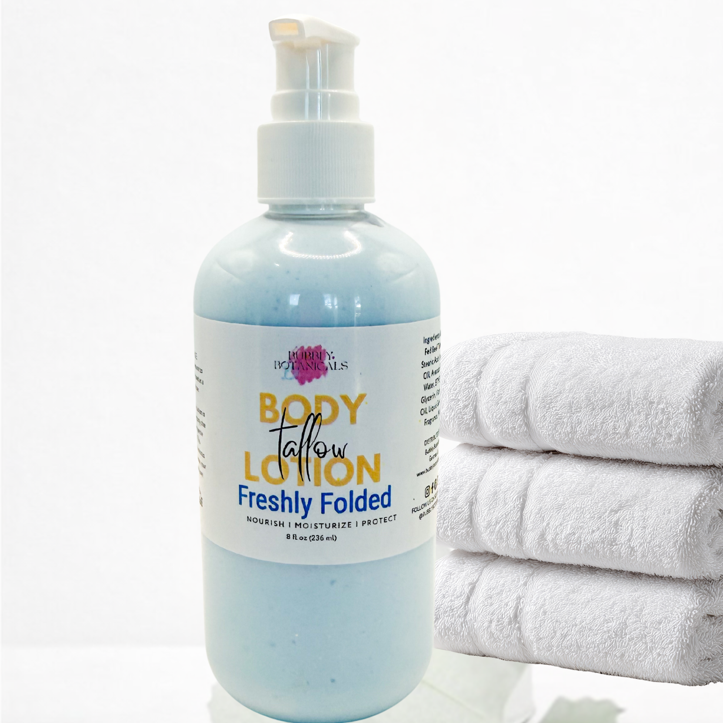Tallow Body Lotion Freshly Folded | Clean Lavender Vanilla Scent
