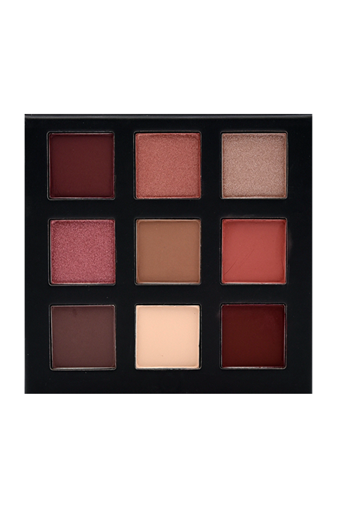Café - GES14 eyeshadow palette with 6 matte and 3 shimmer shades, ideal for versatile makeup looks and smooth application.