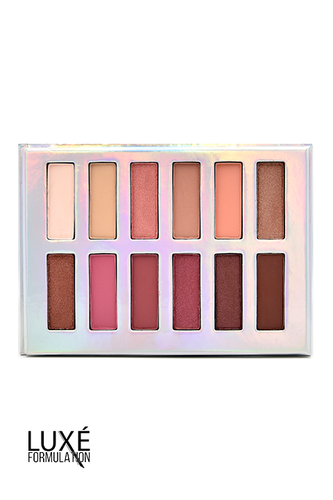 The Cherry Makeup Palette - GES16 with warm-toned shades for day to night looks, featuring mattes, metallics, and micro shimmers.